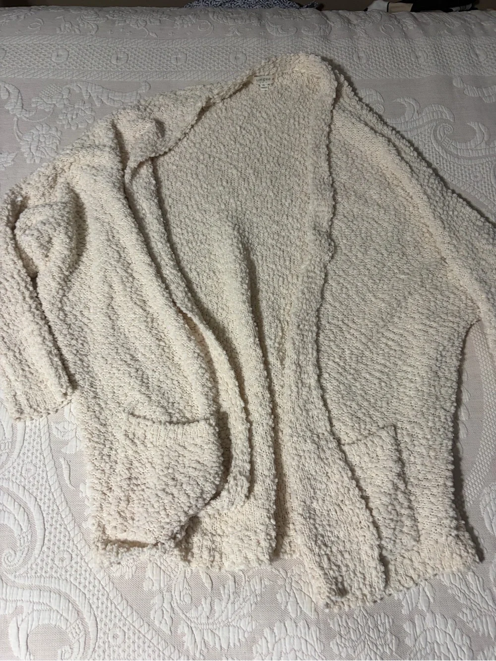 Umgee 1x GUC Cozy Cream Popcorn Knit Women's Cardigan neutral classic
